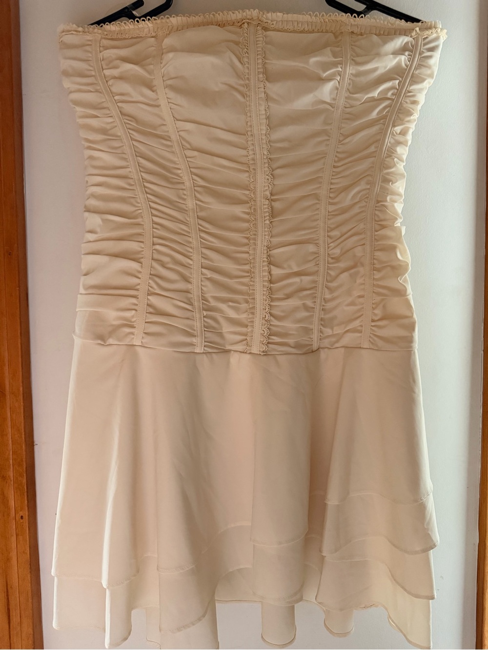 Oh Polly Cream Mini Dress With Corset Back Size 10
